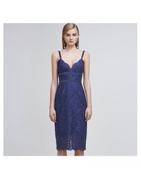 Keepsake The Label Interlude Lace Midi Dress Blue Women’s Size XS